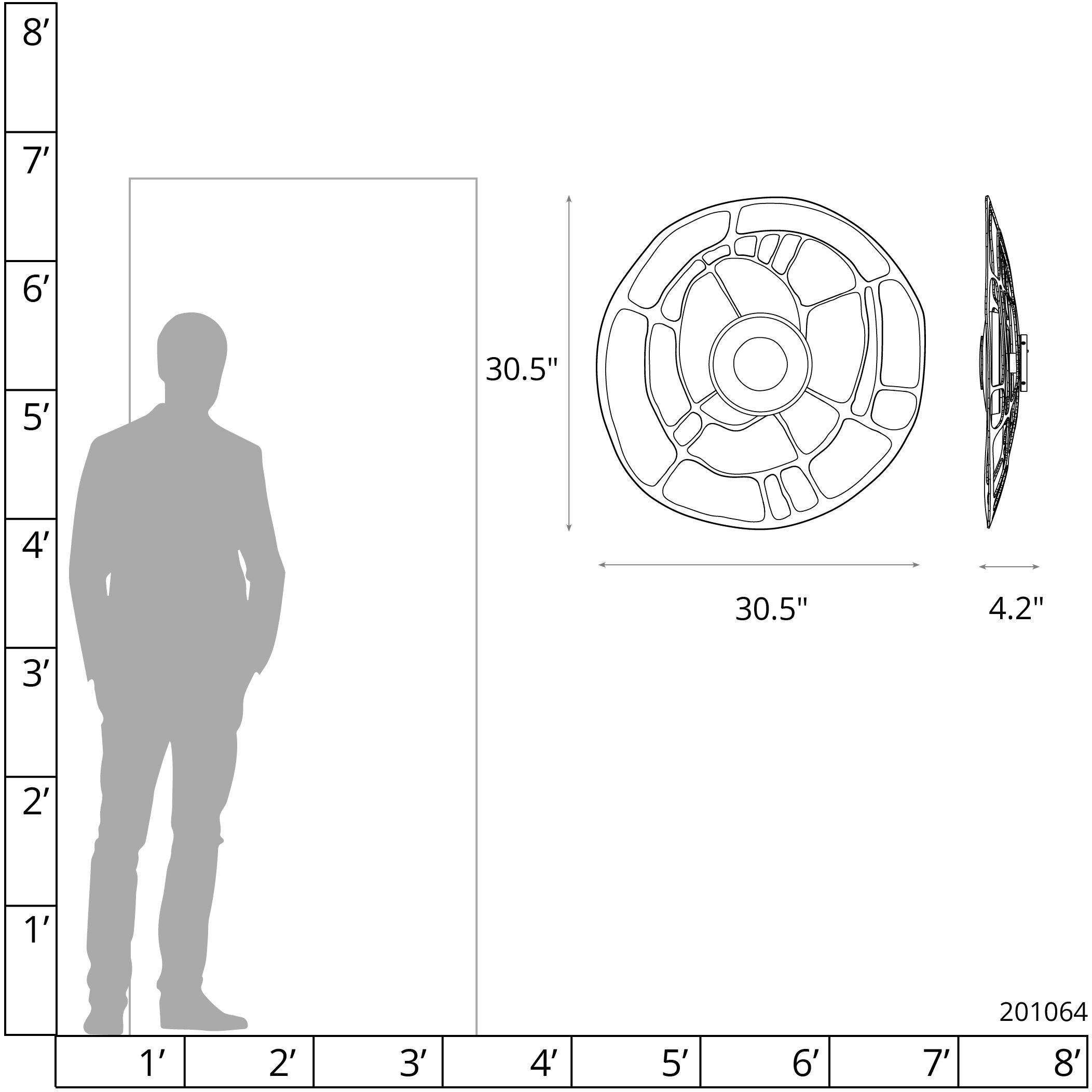 Muse LED 30.5 inch Vintage Platinum Sconce/Semi-Flush Wall Light