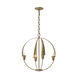 Cirque 4 Light 19 inch Modern Brass Chandelier Ceiling Light, Small