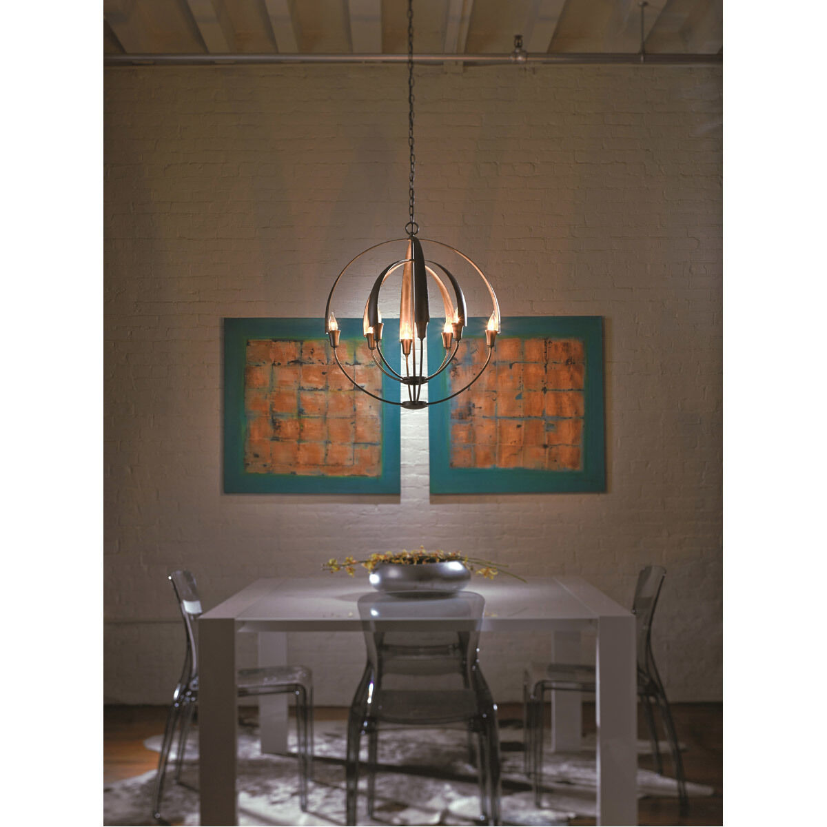 Double Cirque 8 Light 25.4 inch Dark Smoke Chandelier Ceiling Light