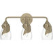 Lapas 3 Light 20.3 inch Soft Gold Bath Sconce Wall Light in Water