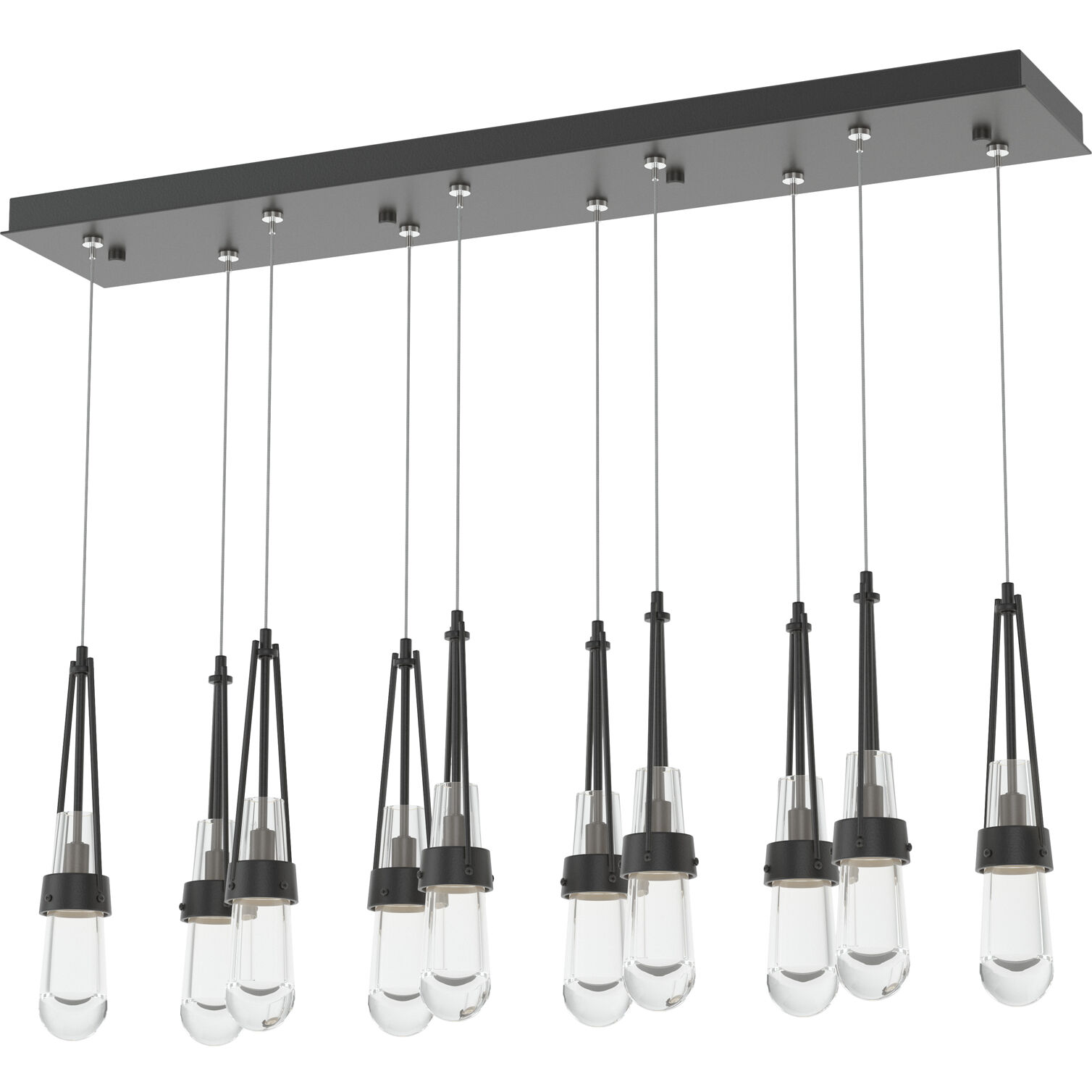 Link 10 Light 44.5 inch Black Pendant Ceiling Light, Rectangular