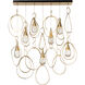 Lyric 7 Light 52.1 inch Modern Brass Linear Pendant Ceiling Light