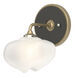 Ume 1 Light 7.4 inch Soft Gold and Black Curved Arm Bath Sconce Wall Light in Soft Gold/Black, Frosted, Curved Arm