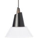 Kora 1 Light 17.8 inch White and Sterling Pendant Ceiling Light