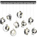 Riza 10 Light 46.7 inch Sterling Pendant Ceiling Light, Long