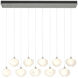 Ume 10 Light 44.7 inch Sterling Pendant Ceiling Light in Frosted, Standard