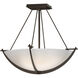 Compass 3 Light 18.1 inch Bronze Semi-Flush Ceiling Light in Opal, Small