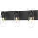Eos 3 Light 21 inch Black Bath Sconce Wall Light