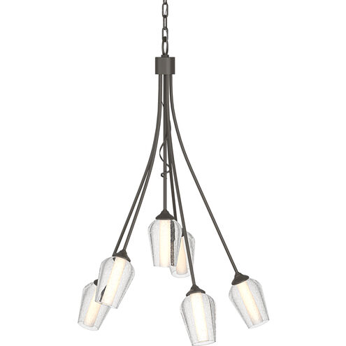 Flora 6 Light 23.1 inch Dark Smoke Chandelier Ceiling Light in Seeded with Opal
