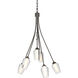 Flora 6 Light 23.1 inch Dark Smoke Chandelier Ceiling Light in Seeded with Opal