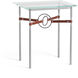 Equus 25.1 X 22 inch Vintage Platinum and Dark Smoke Side Table in Leather British Brown, Vintage Platinum/Dark Smoke