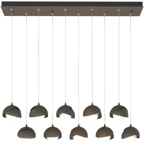 Brooklyn 10 Light 44.5 inch Bronze and Natural Iron Pendant Ceiling Light in Bronze/Natural Iron, Rectangular