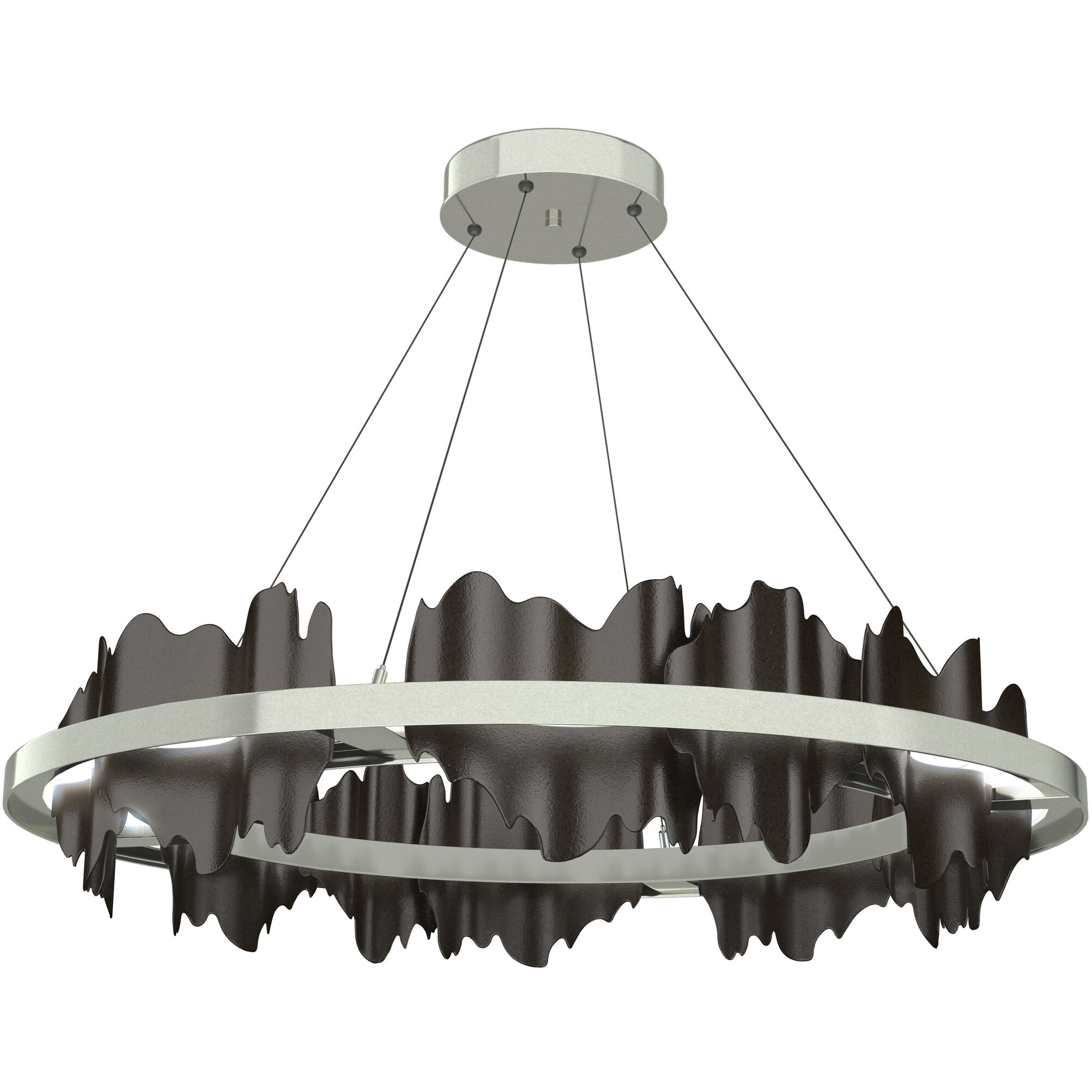 Hildene LED 38 inch Sterling and Oil Rubbed Bronze Pendant Ceiling Light in Sterling/Oil Rubbed Bronze, Circular