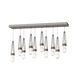 Link 10 Light 44.5 inch Natural Iron Pendant Ceiling Light in Clear with White Threading, Standard