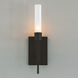 Vela 1 Light 4.5 inch Black ADA Sconce Wall Light in Frosted