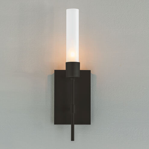 Vela 1 Light 4.5 inch Black ADA Sconce Wall Light in Frosted