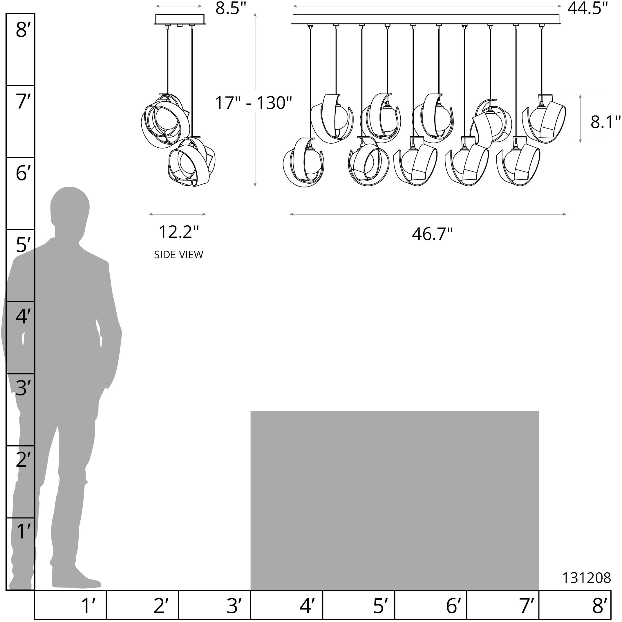 Riza 10 Light 12.2 inch Bronze Pendant Ceiling Light