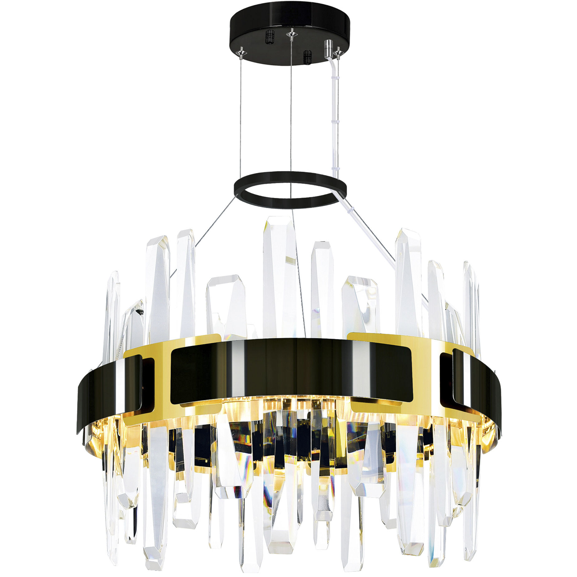 Aya LED Pearl Black Chandelier Ceiling Light