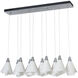 Mobius 10 Light 45.6 inch Sterling Pendant Ceiling Light, Rectangular