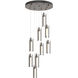 Exos Glass 9 Light 20.5 inch Bronze Pendant Ceiling Light in Clear, Round