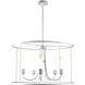 Portico 5 Light 32 inch White Outdoor Pendant in Opal, Drum