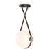 Derby LED 14.9 inch Black with Polished Nickel Pendant Ceiling Light in Leather British Brown/Hubbardton forge Branded Plate, Black/Polished Nickel, Standard