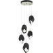 Chrysalis 5 Light 16.1 inch Sterling Pendant Ceiling Light in Black Crystal, Large