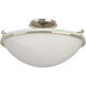 Plain 3 Light 17.2 inch Sterling Semi-Flush Ceiling Light in Opal, Large