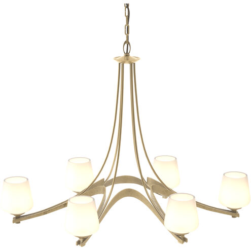 Ribbon 6 Light 38.5 inch Modern Brass Chandelier Ceiling Light, Oval