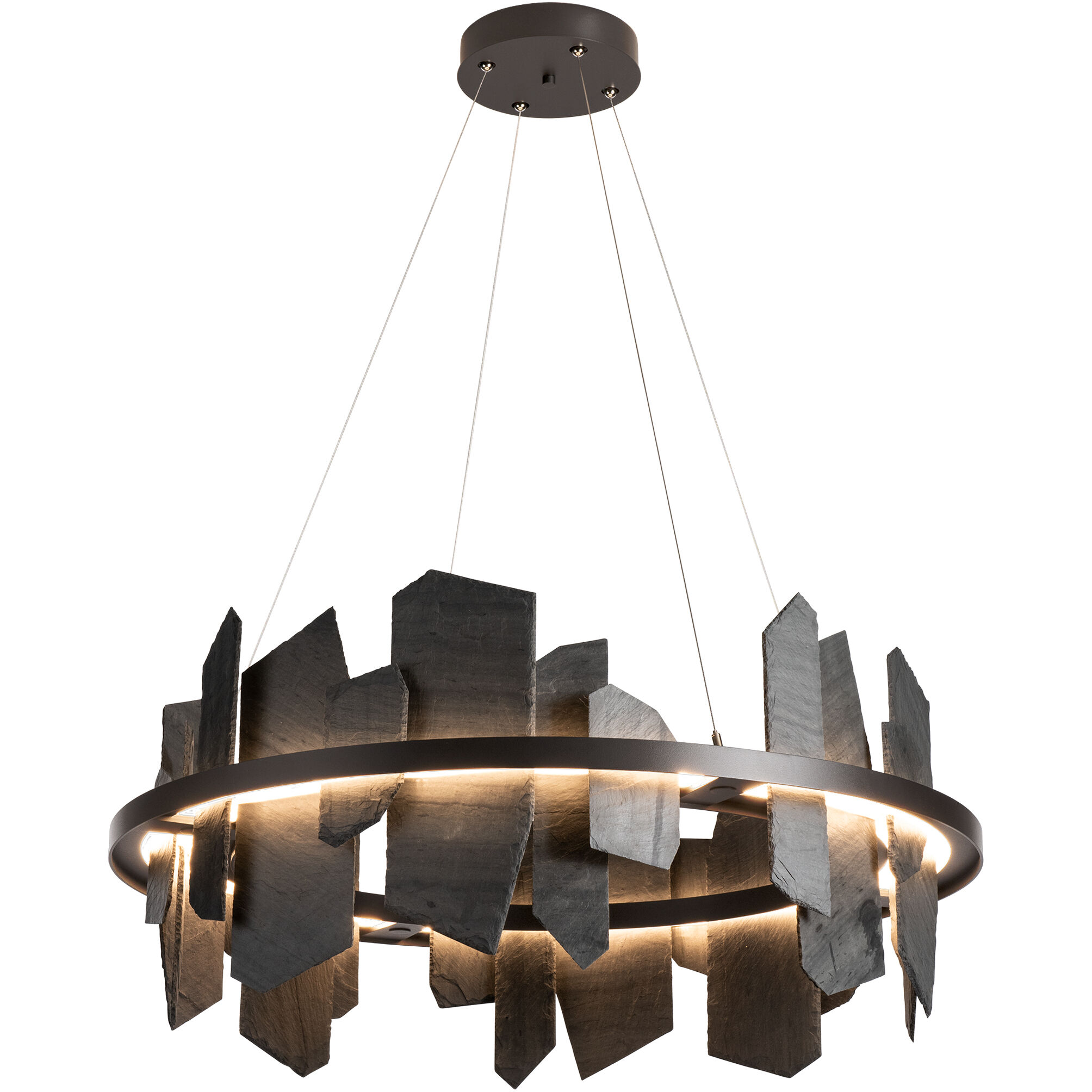 Ardesia LED 38 inch Dark Smoke Pendant Ceiling Light, Circular