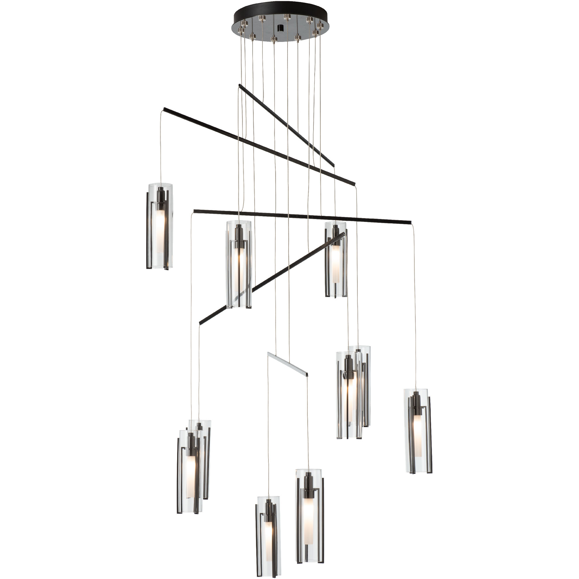 Exos 10 Light 34.9 inch Black Mobile Pendant Ceiling Light in Clear