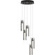 Exos Glass 5 Light 13.5 inch Dark Smoke Pendant Ceiling Light in Clear, Long