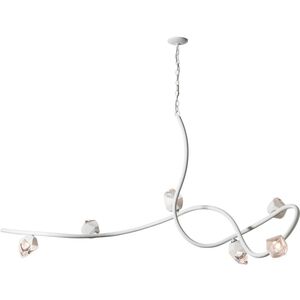 Glacier 6 Light 69.2 inch Oil Rubbed Bronze Pendant Ceiling Light in White Crystal, XL