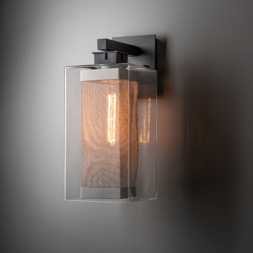 Polaris 1 Light 16.4 inch Coastal Black and Coastal Silver Outdoor Sconce, Large