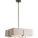 Exos 4 Light 20.6 inch Dark Smoke Pendant Ceiling Light in Natural Anna/Flax