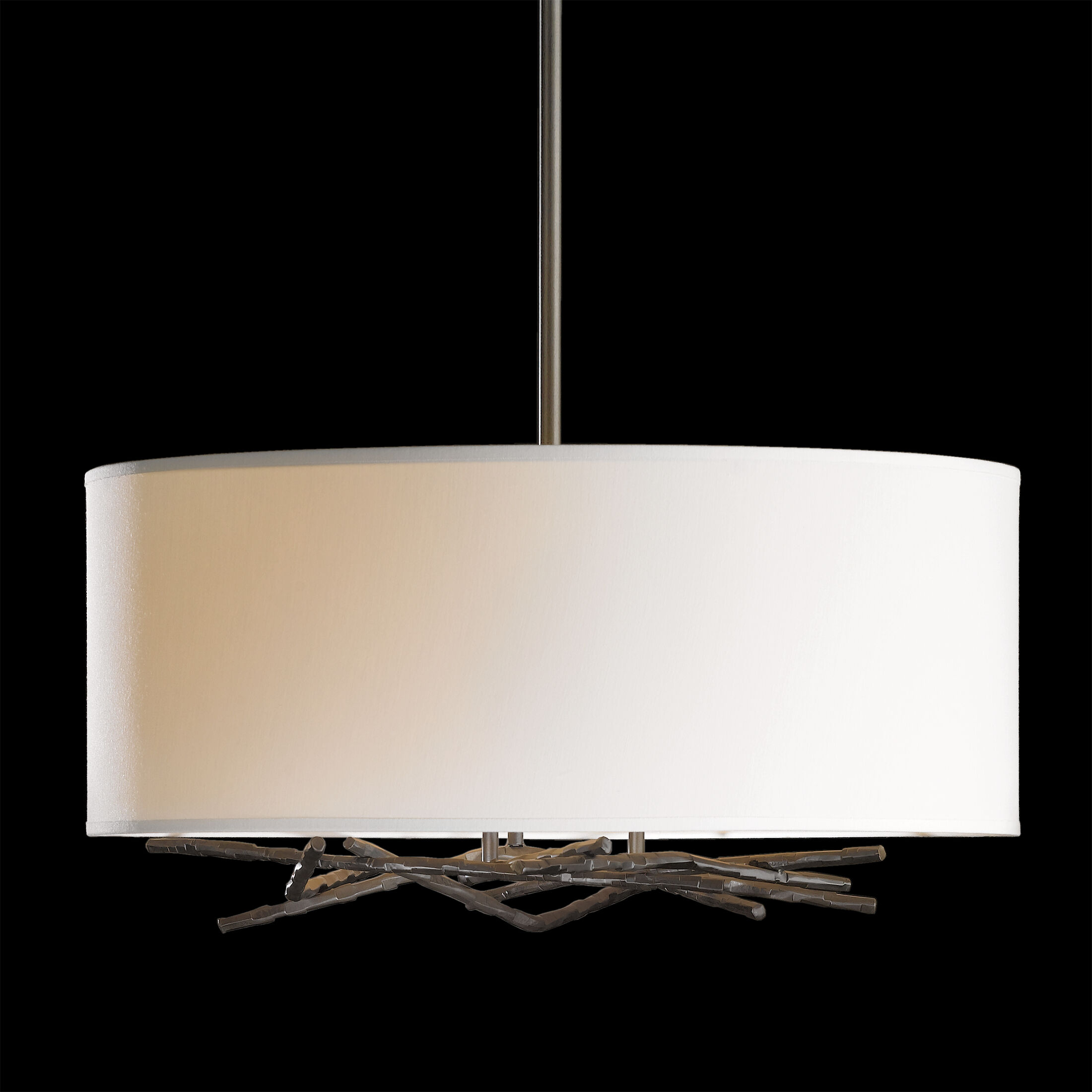 Brindille 3 Light 22 inch Dark Smoke Pendant Ceiling Light in Natural Anna