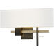 Cosmo 2 Light 16.5 inch Black and Soft Gold ADA Sconce Wall Light in Black/Soft Gold, Natural Anna