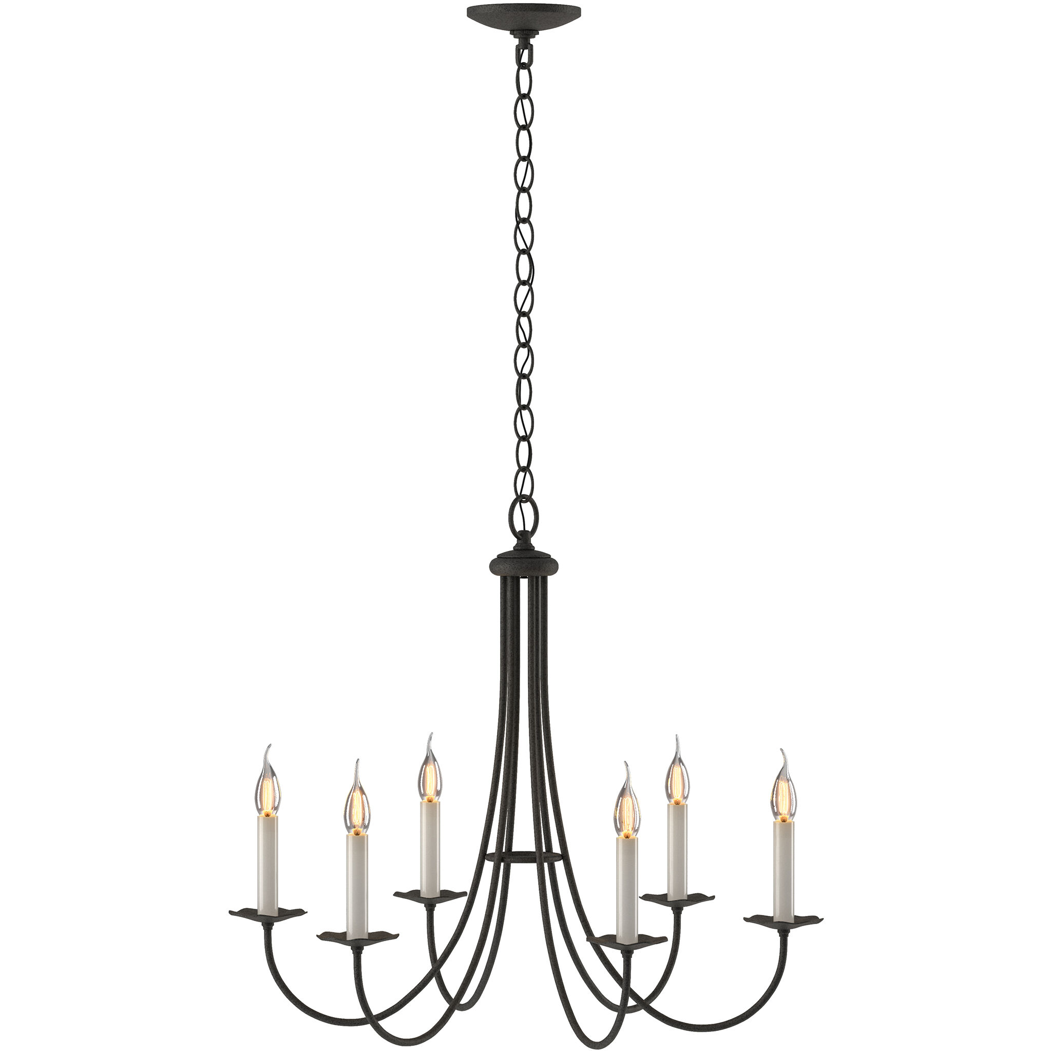 Simple Sweep 6 Light 26 inch Natural Iron Chandelier Ceiling Light