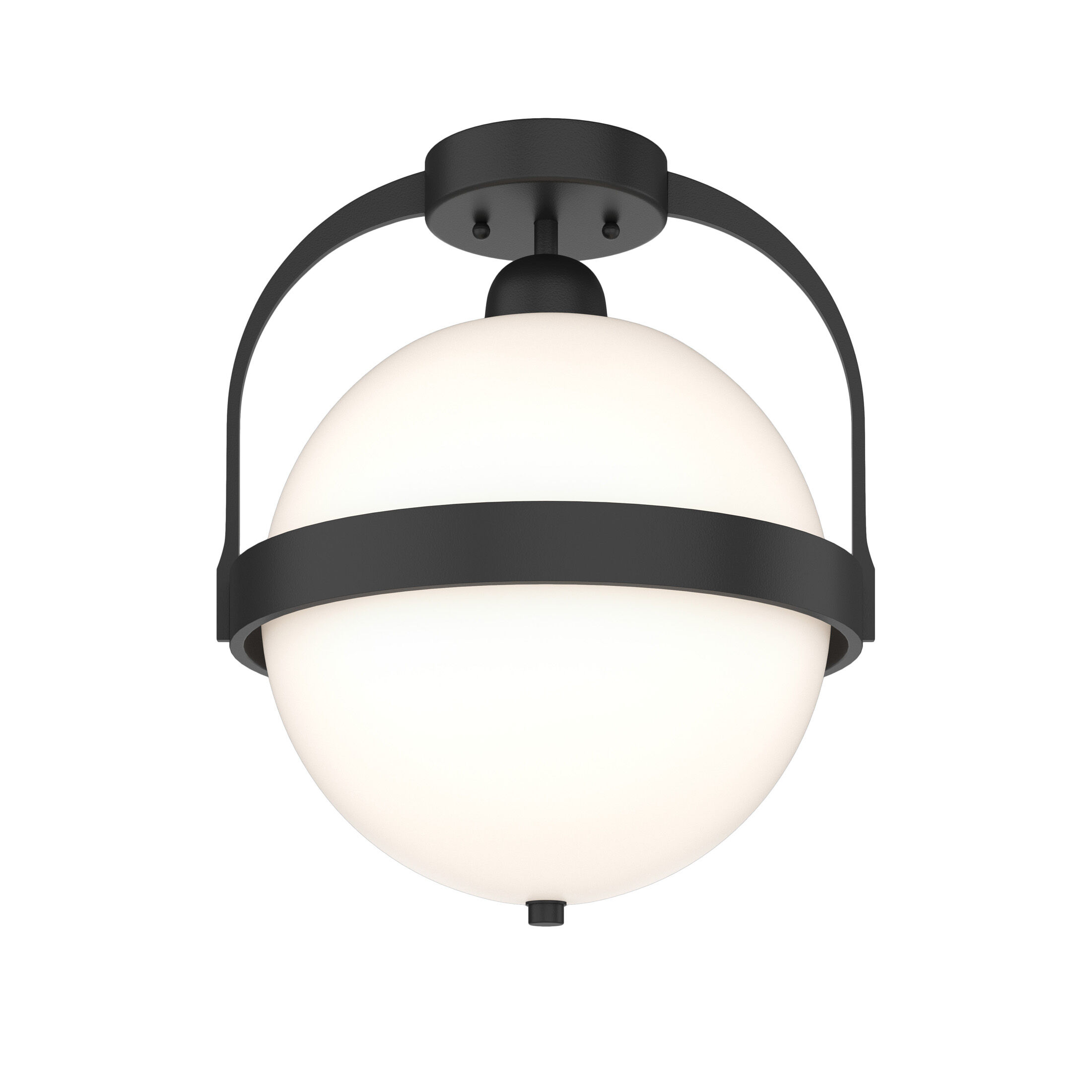 Atlas 1 Light 13.9 inch Black Semi-Flush Ceiling Light