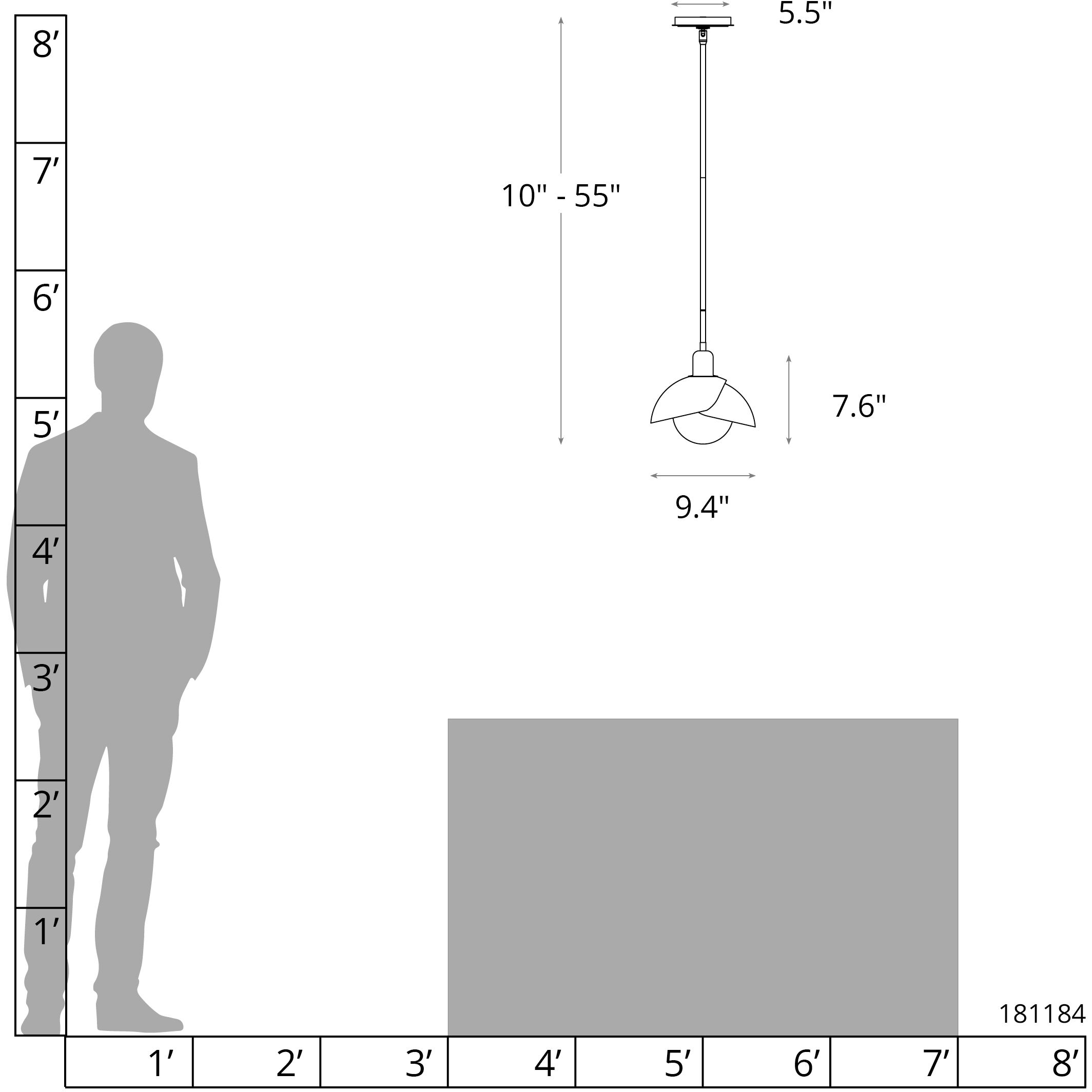 Brooklyn 1 Light 9.4 inch Ink Mini Pendant Ceiling Light