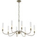 Grace 8 Light 23.7 inch Soft Gold Chandelier Ceiling Light