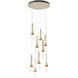 Link 9 Light 20.5 inch Modern Brass Pendant Ceiling Light in Clear Bubble, Standard