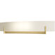 Axis 2 Light 28 inch Modern Brass Sconce Wall Light in Opal, Large