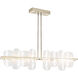 Vitre Linear Pendant Ceiling Light in Soft Gold, Large