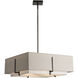 Exos 4 Light 24.6 inch Dark Smoke Pendant Ceiling Light in Natural Anna/Flax, Large