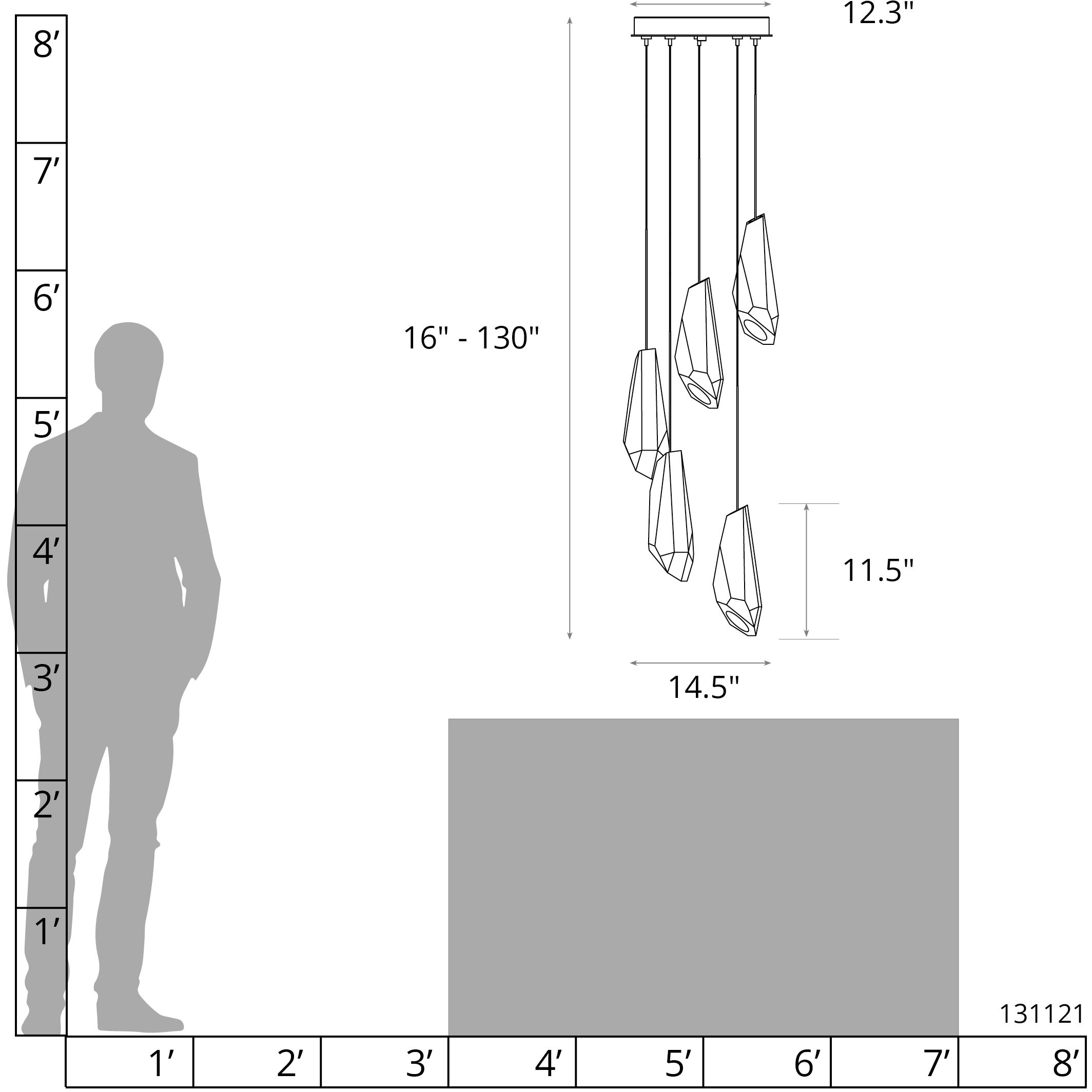 Luma 5 Light 14.5 inch Ink Mini Pendant Ceiling Light