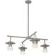 Mason 4 Light 33.9 inch Coastal Burnished Steel Outdoor Pendant