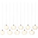Ume 10 Light 44.7 inch Natural Iron Pendant Ceiling Light in Frosted, Long