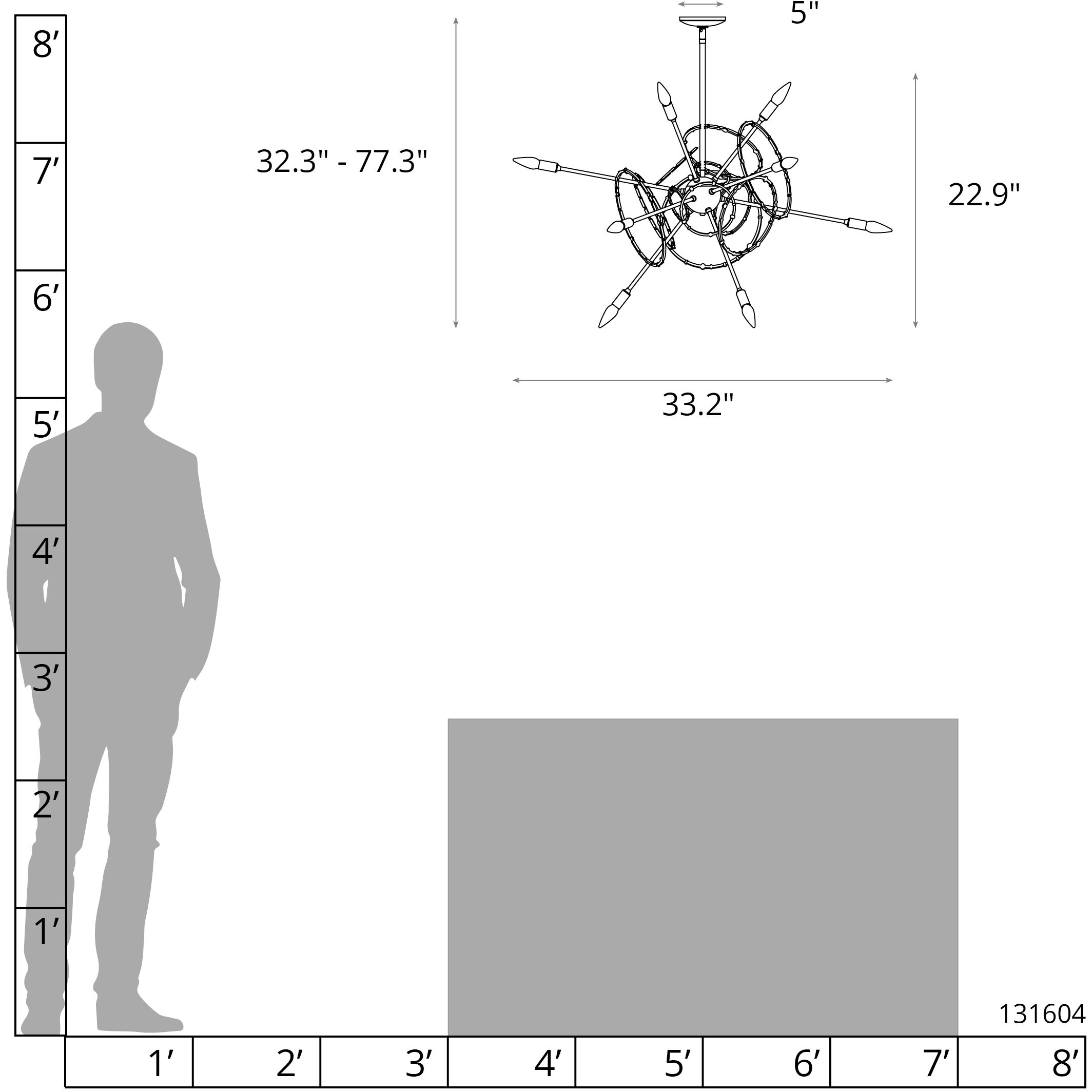 Olympus 12 Light 33.2 inch Modern Brass Pendant Ceiling Light