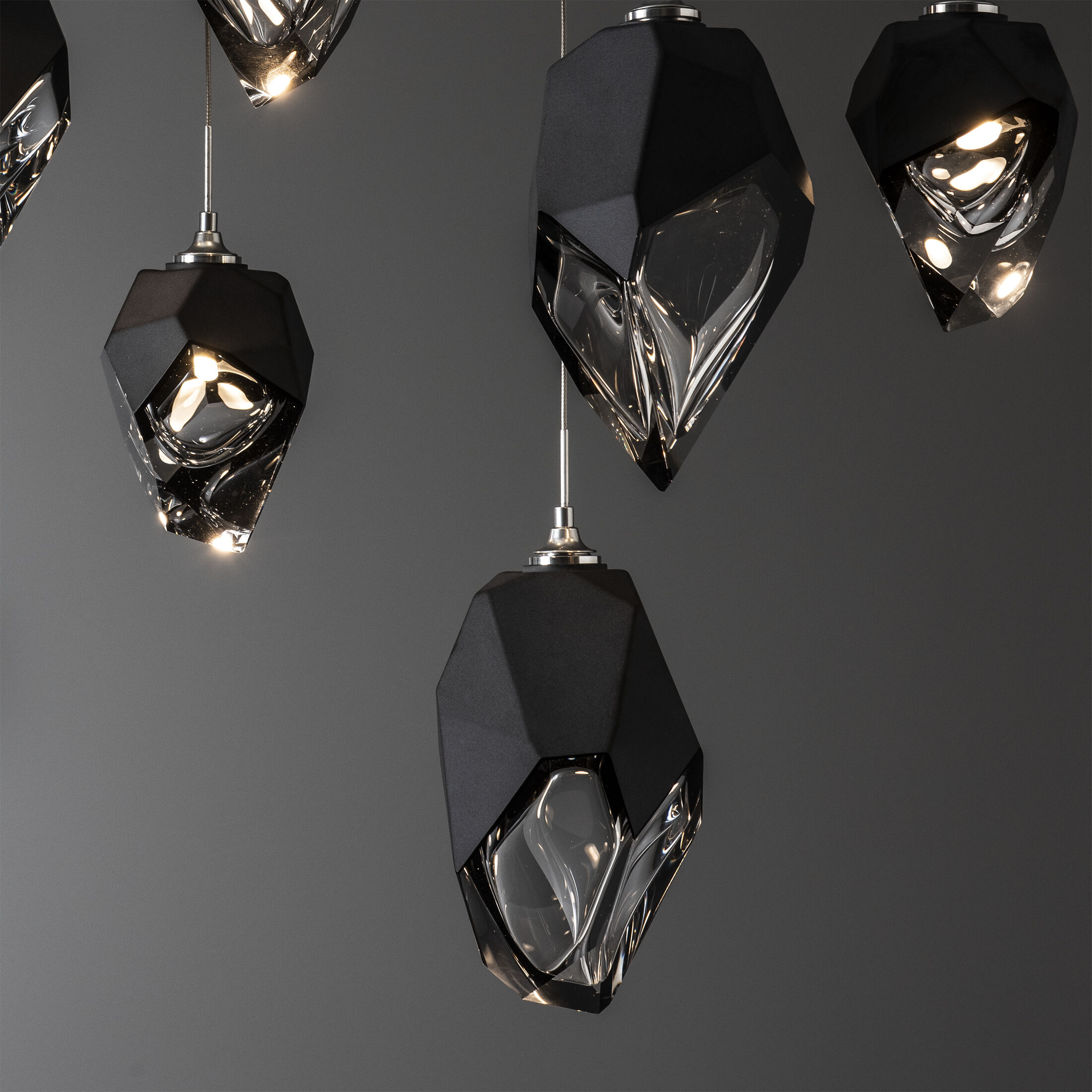 Chrysalis 10 Light 10.1 inch Sterling Pendant Ceiling Light in Black Crystal